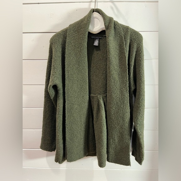 💚 SARAH SPENCER – Olive Green Open Front Cardigan (L/G) - Picture 5 of 8